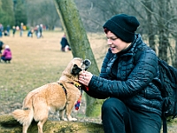 Adoptuj Warszawiaka  Warszawa, Park Skaryszewski, 24 lutego 2019 r. Wydarzenie promujące wśród mieszkańców Warszawy adopcję bezdomnych zwierząt. : na paluchu, adoptuj warszawiaka, bezdomne zwierzęta, park skaryszewski, schonisko dla zwierząt.